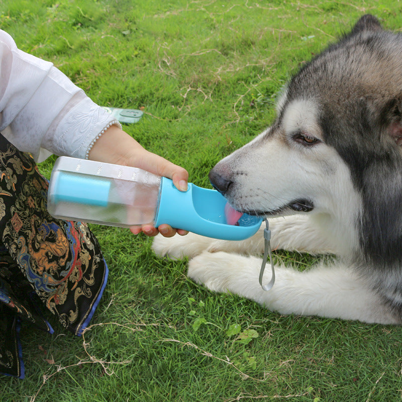 Portable Cat Dog Water Bottle, Food Feeder, Drinker and Poop Bag Dispenser